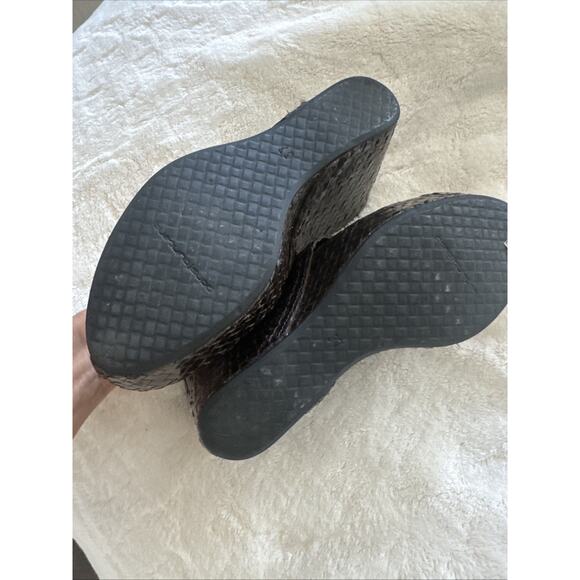 Pons Quintana Womens Sandals Wedges Spain Brown Leather Size 37 7m - Picture 4 of 7